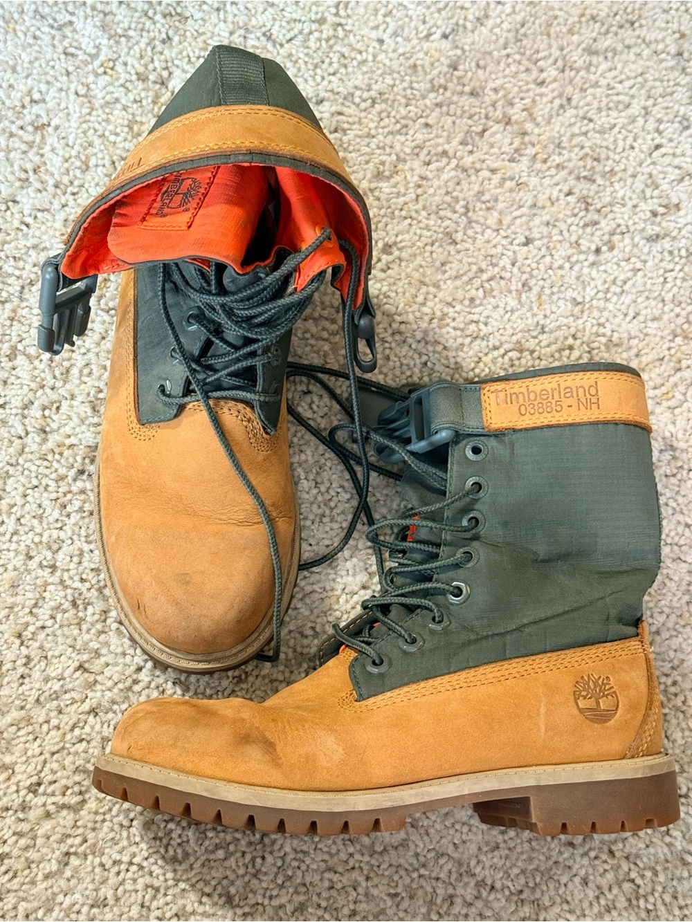 Timberland 03885-NH Premium Gaiter Boots Wheat Green US 4.5 EU 37 Waterproof